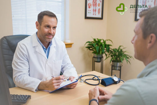 Мужчина консультируется с психиатром